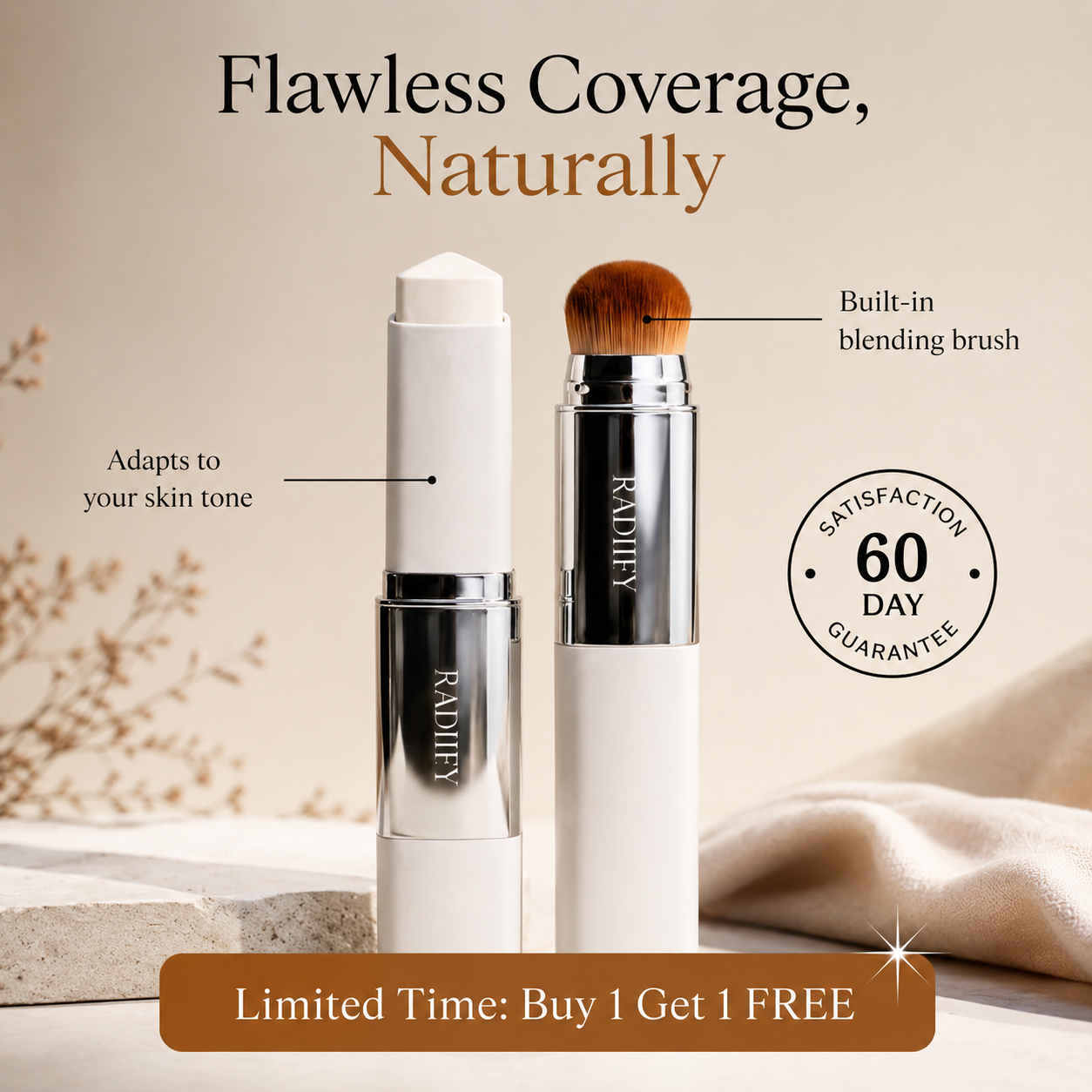 Radiify™ color changing foundation stick